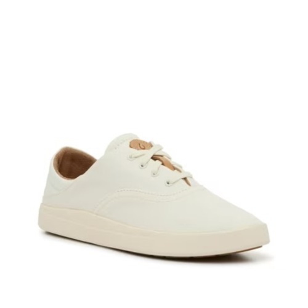 OluKai Kohu Sneakers Women 8.5 Off-White Excellent Low Top Lace Up‎